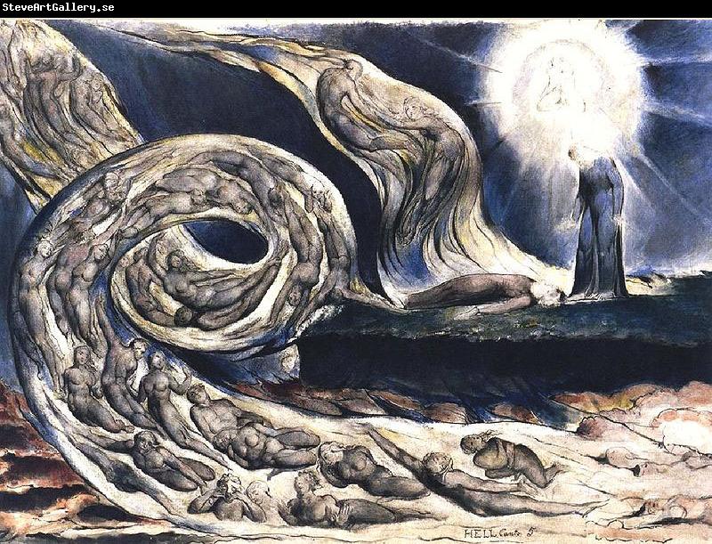 William Blake The Lovers' Whirlwind, Francesca da Rimini and Paolo Malatesta